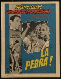 4j508 LA PERRA Mexican WC 1967 super sexy blonde Libertad Leblanc, Charles Aznavour!