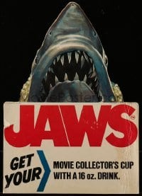 4j050 JAWS 2-sided 11x16 mobile display 1975 Steven Spielberg classic, get your collector's cup!