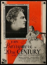 4j145 20th CENTURY pressbook 1934 John Barrymore, Carole Lombard, Howard Hawks, ultra rare!