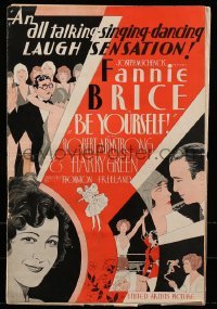 4j147 BE YOURSELF pressbook 1930 Jewish singer Fanny Brice, boxer Robert Armstrong, Gruelle art!