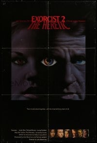 4j065 EXORCIST II: THE HERETIC promo brochure 1977 folds out into a different 24x36 color poster!