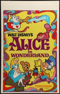 4j247 ALICE IN WONDERLAND WC R1974 Walt Disney, Lewis Carroll classic, cool psychedelic art!