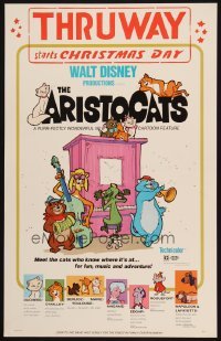 4j249 ARISTOCATS WC 1971 Walt Disney feline jazz musical cartoon, great colorful image!