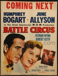 4j251 BATTLE CIRCUS WC 1953 great close up of Humphrey Bogart & pretty June Allyson!