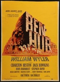 4j253 BEN-HUR WC 1960 Charlton Heston, William Wyler classic epic, cool chariot & title art!