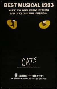 4j188 CATS stage play WC 1987 Andrew Lloyd Webber, big yellow eyes on black background!
