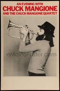 4j086 CHUCK MANGIONE concert WC 1970s great profile portrait of the jazz musician playing trumpet!