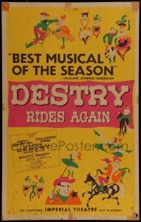 4j193 DESTRY RIDES AGAIN stage play WC 1959 starring Andy Griffith & Dolores Gray on Broadway!