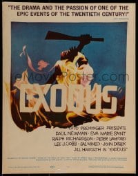 4j269 EXODUS WC 1961 great artwork of arms reaching for rifle by Saul Bass, Otto Preminger!