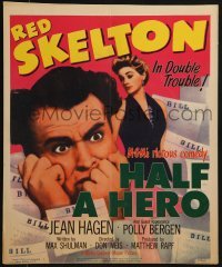4j278 HALF A HERO WC 1953 great image of Red Skelton in double trouble with Jean Hagen!