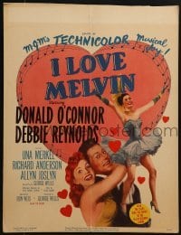 4j287 I LOVE MELVIN WC 1953 great romantic art of Donald O'Connor & Debbie Reynolds!