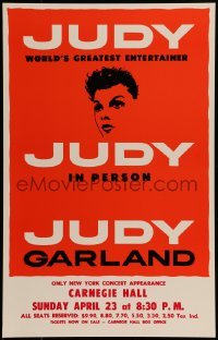 4j292 JUDY GARLAND WC 1961 the world's greatest entertainer at Carnegie Hall in New York City!