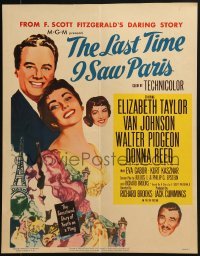 4j299 LAST TIME I SAW PARIS WC 1954 Elizabeth Taylor, Van Johnson, Walter Pidgeon, Donna Reed