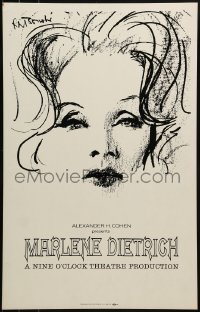 4j212 MARLENE DIETRICH stage play WC 1967 wonderful artwork of the famous actress, Broadway!
