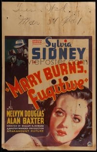 4j312 MARY BURNS FUGITIVE WC 1935 wonderful close up art of Sylvia Sidney with her great eyes!