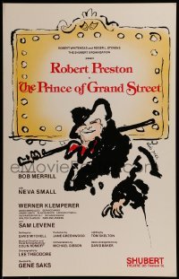 4j223 PRINCE OF GRAND STREET stage play WC 1980s Clyde Smith art of Robert Preston!