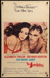 4j336 SANDPIPER WC 1965 great romantic close up art of Elizabeth Taylor & Richard Burton!