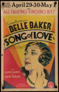 4j346 SONG OF LOVE WC 1929 great art of forgotten Jewish vaudeville singer Belle Baker!