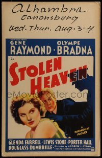 4j349 STOLEN HEAVEN WC 1938 jewel thieves Gene Raymond & Olympe Bradna pose as musicians!