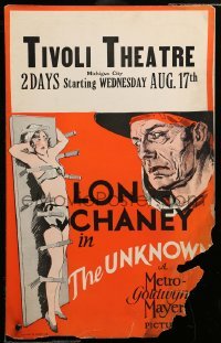 4j362 UNKNOWN WC 1927 great art of knife thrower Lon Chaney with sexy assistant Joan Crawford!