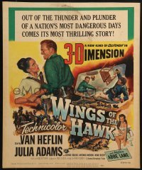 4j364 WINGS OF THE HAWK 3D WC 1953 3-D, art of Van Heflin grabbing Julia Adams, Budd Boetticher!