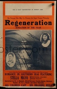 4j167 REGENERATION pressbook 1923 colored beauty Stella Mayo romance at sea with all colored cast!