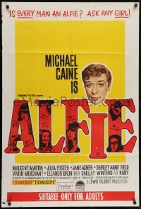 4k630 ALFIE Aust 1sh 1966 Michael Caine loves them and leaves them, ultra rare uncensored rating!