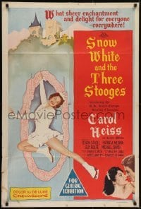 4k649 SNOW WHITE & THE THREE STOOGES Aust 1sh 1961 art of skating Carol Heiss + Moe, Larry & Joe!