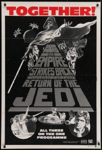 4k650 STAR WARS TRILOGY Aust 1sh 1983 George Lucas, Empire Strikes Back, Return of the Jedi!