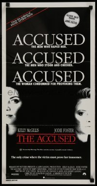 4k658 ACCUSED Aust daybill 1989 Jodie Foster, Kelly McGillis, the case that shocked a nation!