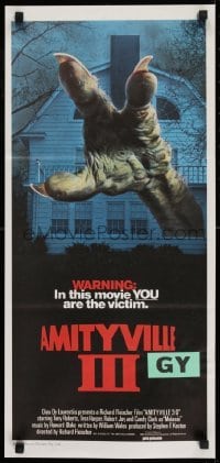4k669 AMITYVILLE 3D Aust daybill 1983 cool image of huge monster hand reaching from house!