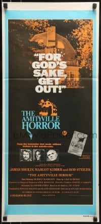 4k670 AMITYVILLE HORROR Aust daybill 1979 AIP, great image of haunted house, for God's sake get out