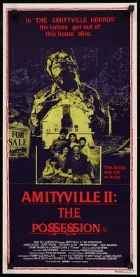 4k671 AMITYVILLE II Aust daybill 1983 The Possession, creepy horror image!