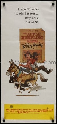 4k673 APPLE DUMPLING GANG RIDES AGAIN Aust daybill 1979 art of Don Knotts & Tim Conway on donkey!