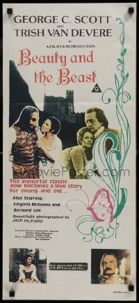 4k685 BEAUTY & THE BEAST Aust daybill 1976 George C. Scott and Van Devere in the title roles!