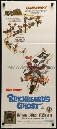 4k697 BLACKBEARD'S GHOST Aust daybill R1976 Walt Disney, artwork of wacky invisible pirate Peter Ustinov!