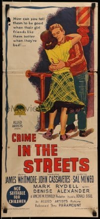 4k728 CRIME IN THE STREETS Aust daybill 1956 Mineo & 1st John Cassavetes, Richardson Studio art!