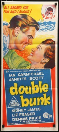 4k742 DOUBLE BUNK Aust daybill 1961 Sidney James, Ian Carmichael, sexy girl in bikini, English sex!