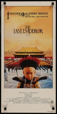 4k831 LAST EMPEROR Aust daybill 1987 Bernardo Bertolucci, image of young Chinese emperor w/army!