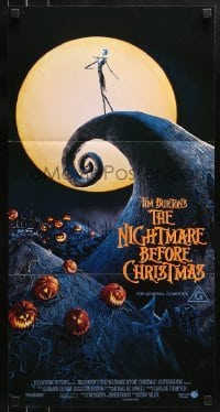4k863 NIGHTMARE BEFORE CHRISTMAS Aust daybill 1994 Tim Burton, Disney, great Halloween horror image
