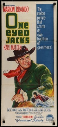 4k869 ONE EYED JACKS Aust daybill 1961 great art of star & director Marlon Brando!