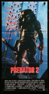 4k886 PREDATOR 2 Aust daybill 1990 Danny Glover, Gary Busey, cool sci-fi sequel!