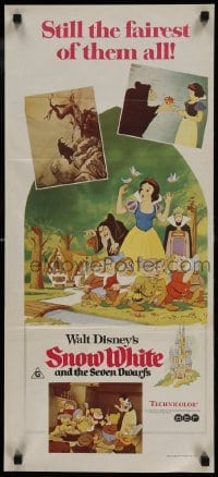 4k932 SNOW WHITE & THE SEVEN DWARFS Aust daybill R1970s Walt Disney animated cartoon fantasy classic