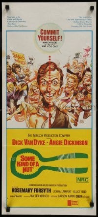 4k936 SOME KIND OF A NUT Aust daybill 1969 zany Jack Davis art of half-bearded Dick Van Dyke!