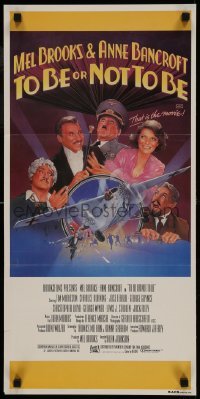 4k970 TO BE OR NOT TO BE Aust daybill 1983 great wacky images of Mel Brooks, Anne Bancroft!