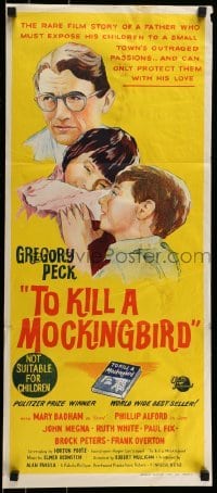 4k971 TO KILL A MOCKINGBIRD Aust daybill 1962 Gregory Peck, from Harper Lee's classic novel!