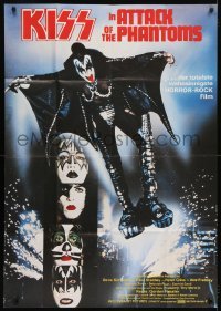4k197 ATTACK OF THE PHANTOMS German 33x47 1979 cool image of KISS, Criss, Frehley, Simmons, Stanley
