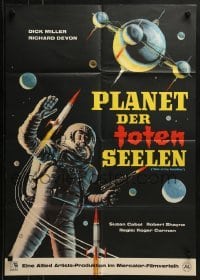 4k368 WAR OF THE SATELLITES German 1963 the ultimate in scientific monsters, cool astronaut art!