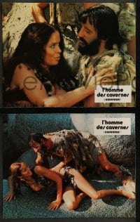 4k439 CAVEMAN 12 French LCs 1981 wacky prehistoric Ringo Starr & sexy Barbara Bach!