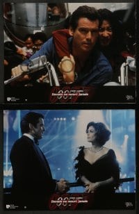 4k461 TOMORROW NEVER DIES 12 French LCs 1997 Pierce Brosnan as Bond, Michelle Yeoh, Teri Hatcher!